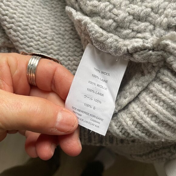 J. CREW Women's wool side-zip oversize cable sweater with side zipper - Picture 9 of 9